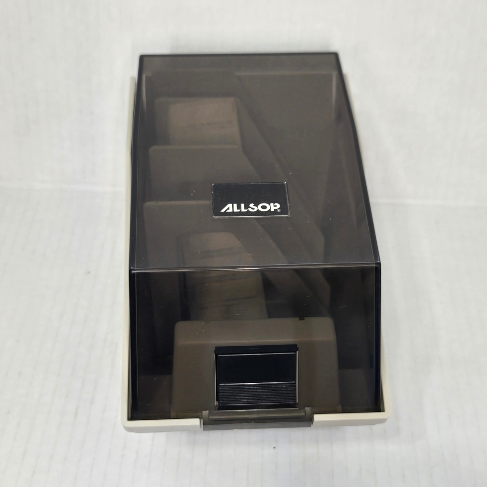 Allsop Vintage 3.5 Floppy Disk Storage Box Case Lid Beige Desktop Organizer